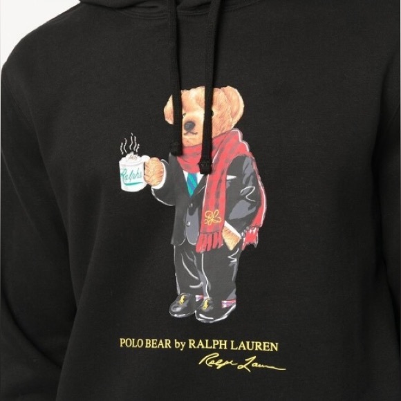 Polo Bear Hoodies for mens -Black - Picture 2 of 4